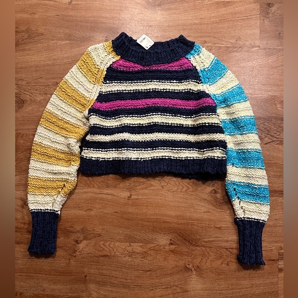 Free People Cruze Chunky Mixed Sweater XS - Picture 4 of 7